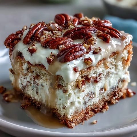 Freshly baked Butter Pecan Tres Leches Cake cooling on a wire rack before being soaked with the sweet milk mixture.