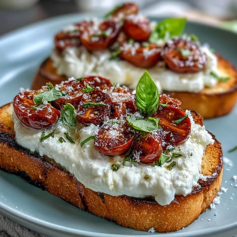 Honey Peach Burrata Toast