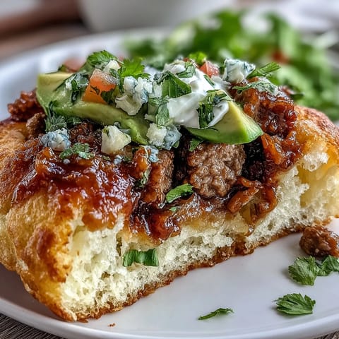Fluffy cloud bread tacos filled with seasoned taco meat and fresh pico de gallo.