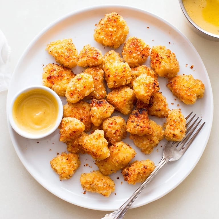 Hot from the fryer, juicy Popcorn Chicken glistens with golden breading and a hint of paprika.