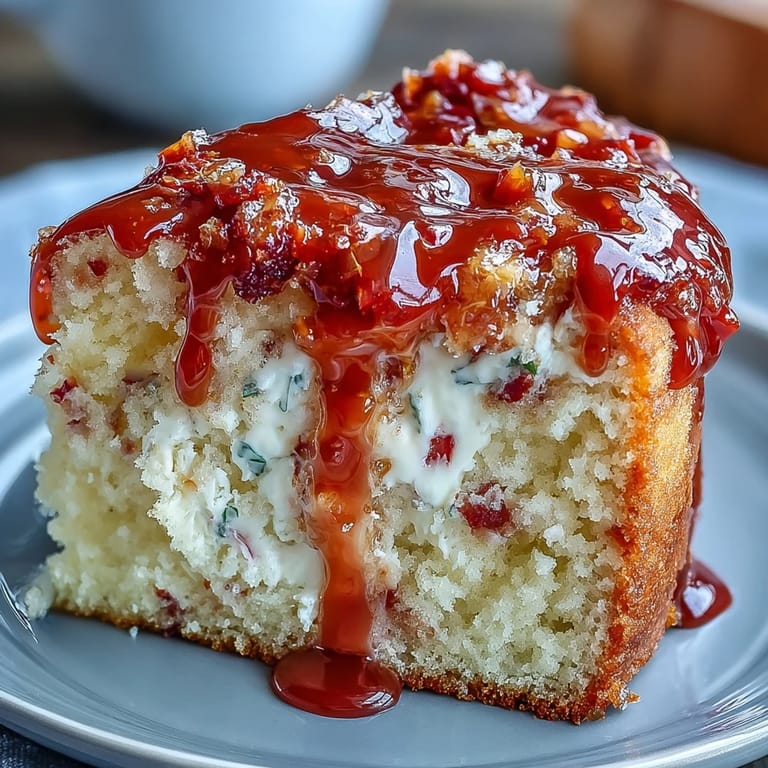 Sliced Heavenly Blood Orange Yogurt Cake reveals fluffy interior and luscious blood orange icing, paired with fresh berries on a rustic plate.