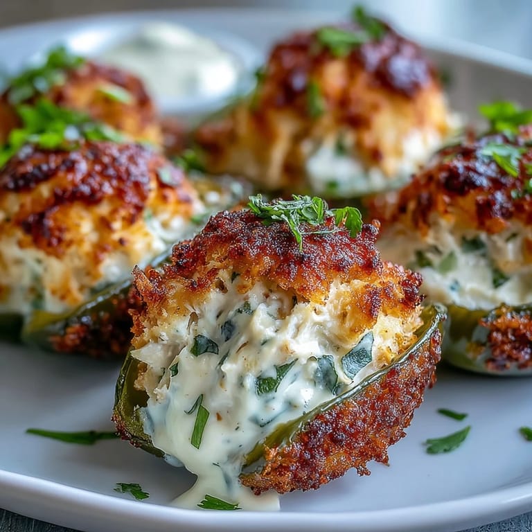 Freshly baked Cajun Crab Poppers served warm with a side of lemon wedges and creamy dipping sauce.