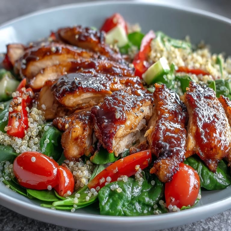 Healthy Lemon Vinaigrette Grilled Chicken and Veggie Bowl featuring juicy grilled chicken, crisp vegetables, and tangy lemon vinaigrette.