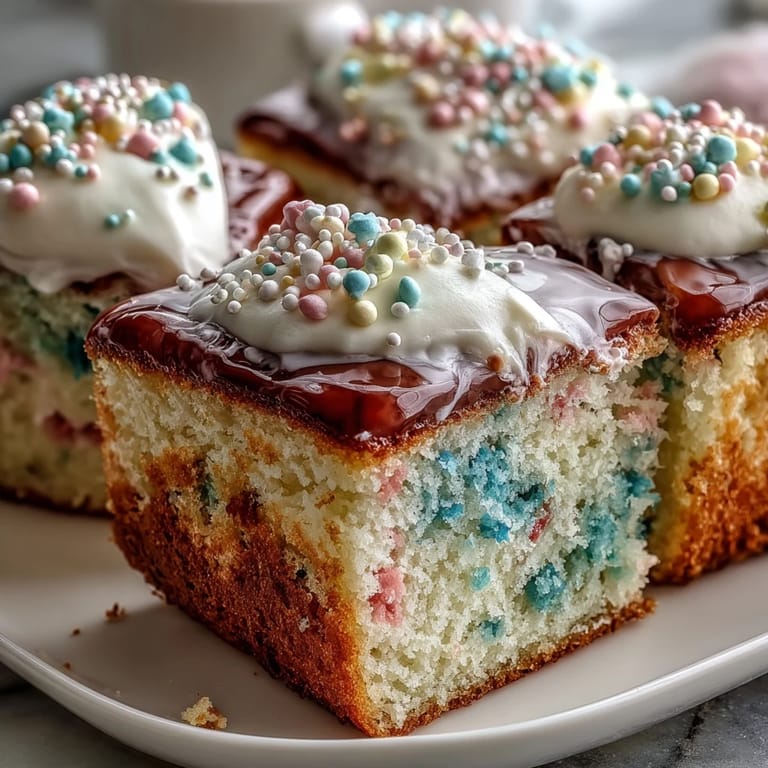 Light vanilla Funfetti cake layers topped with dreamy pastel buttercream, ideal for spring celebrations.  