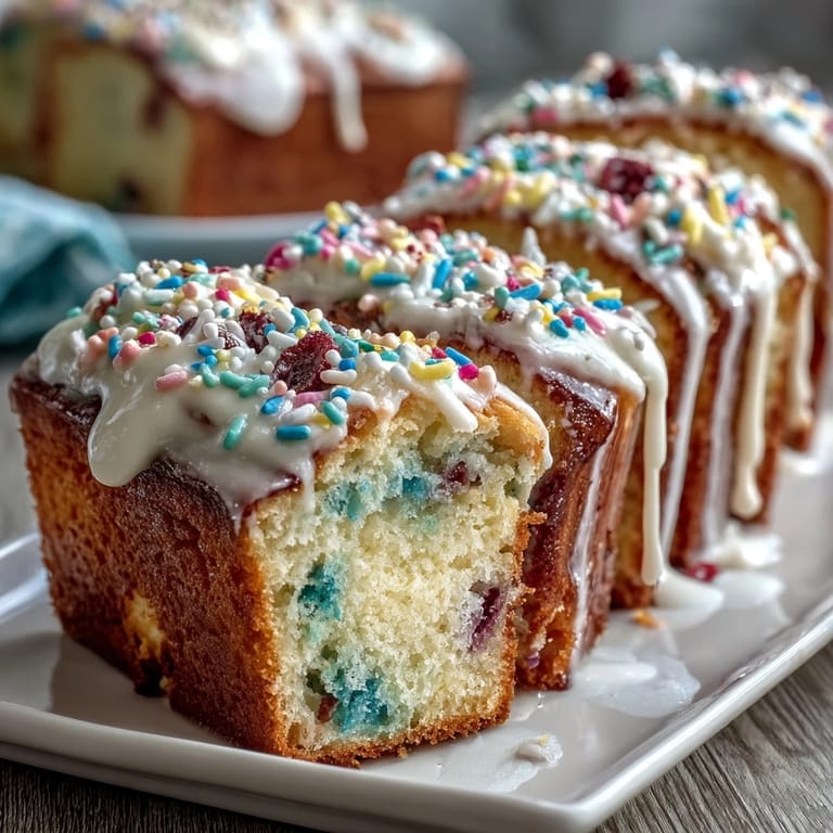 Colorful Spring Funfetti Cake with cheerful pastel buttercream frosting, great for birthdays and parties.