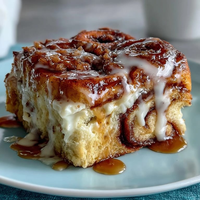 Fluffy pancake casserole baked with cinnamon swirls and topped with rich cream cheese glaze.