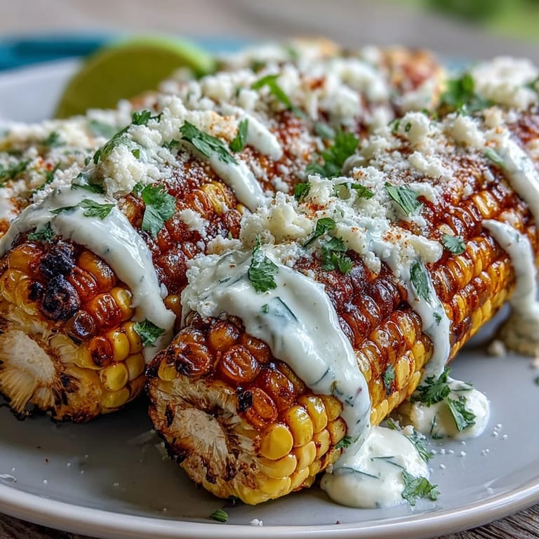 Bright and flavorful Elote-Style Microwave Corn on the Cob with Cotija cheese, tangy lime, and smoky chili seasoning, garnished with cilantro.