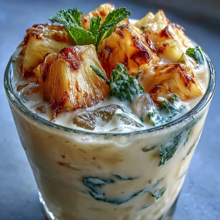 Creamy, tropical Pineapple Coconut Agua Fresca blended with sweet pineapple and coconut milk, perfect for cooling off on a hot day.