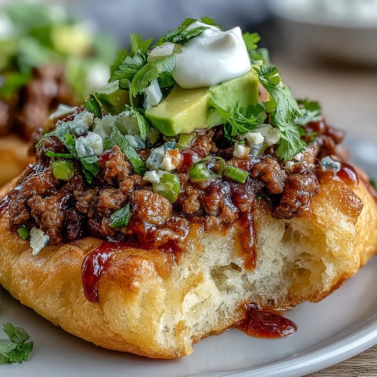 Low-carb cloud bread tacos bursting with vibrant pico de gallo and rich beef.