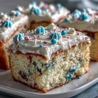 Vibrant Spring Funfetti Cake with pastel buttercream swirls, perfect for festive gatherings.  